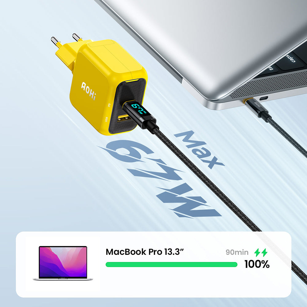 Ładowarka AOHi Magcube PD 67W 1x USB-C, 1x USB-A