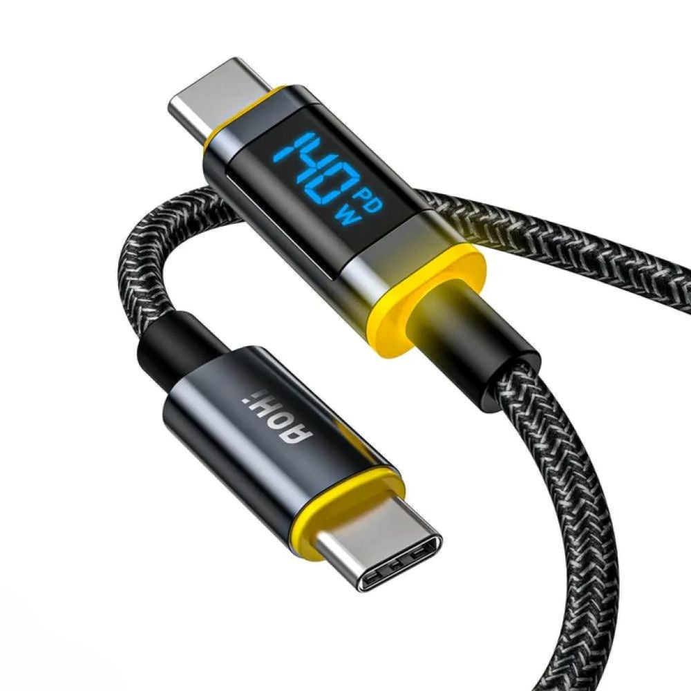 Kabel USB-C z wyświetlaczem LED AOHi MAGLINE+ 140W 1,2m