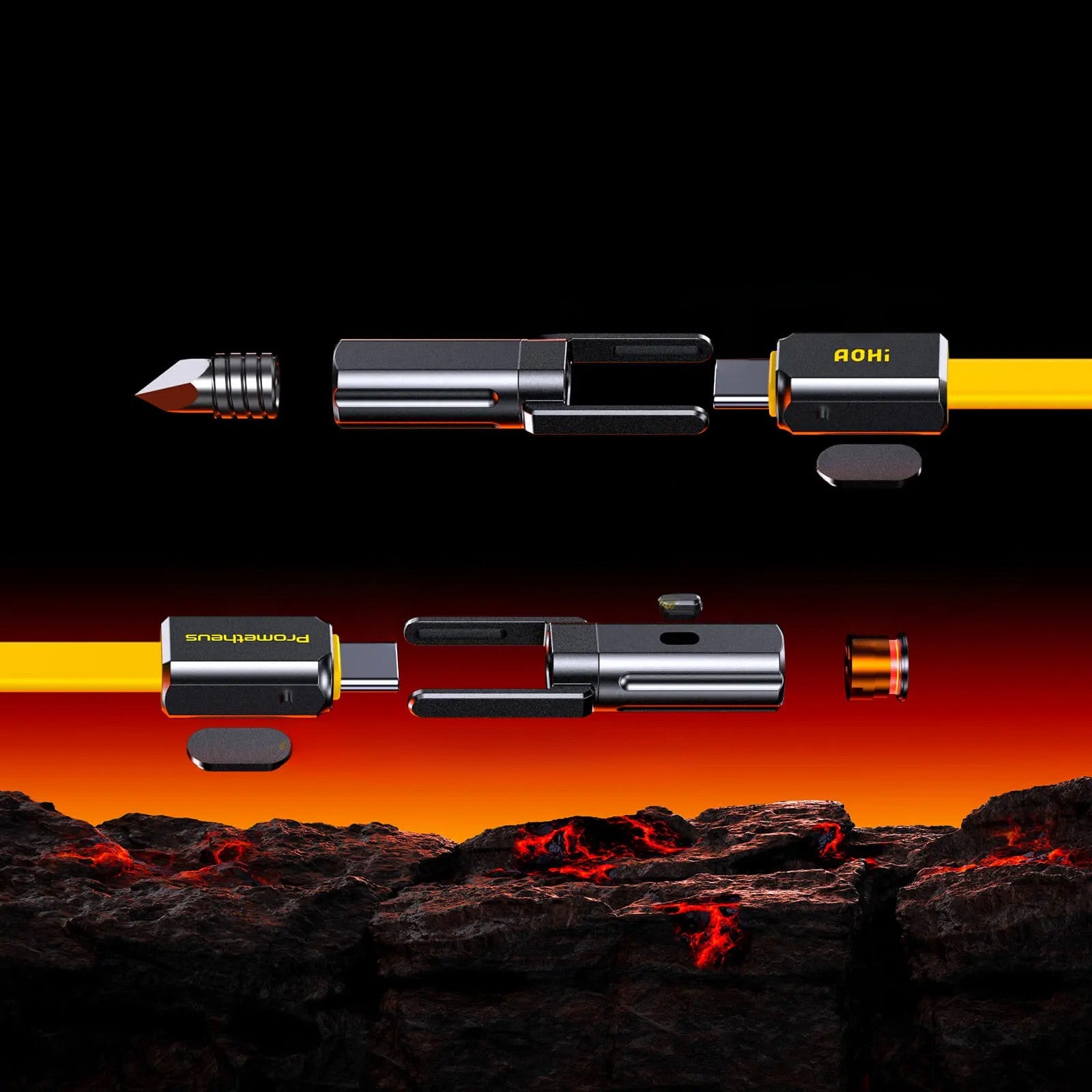 Kabel EDC AOHi Prometheus 3 w 1 Tytanowy 240W