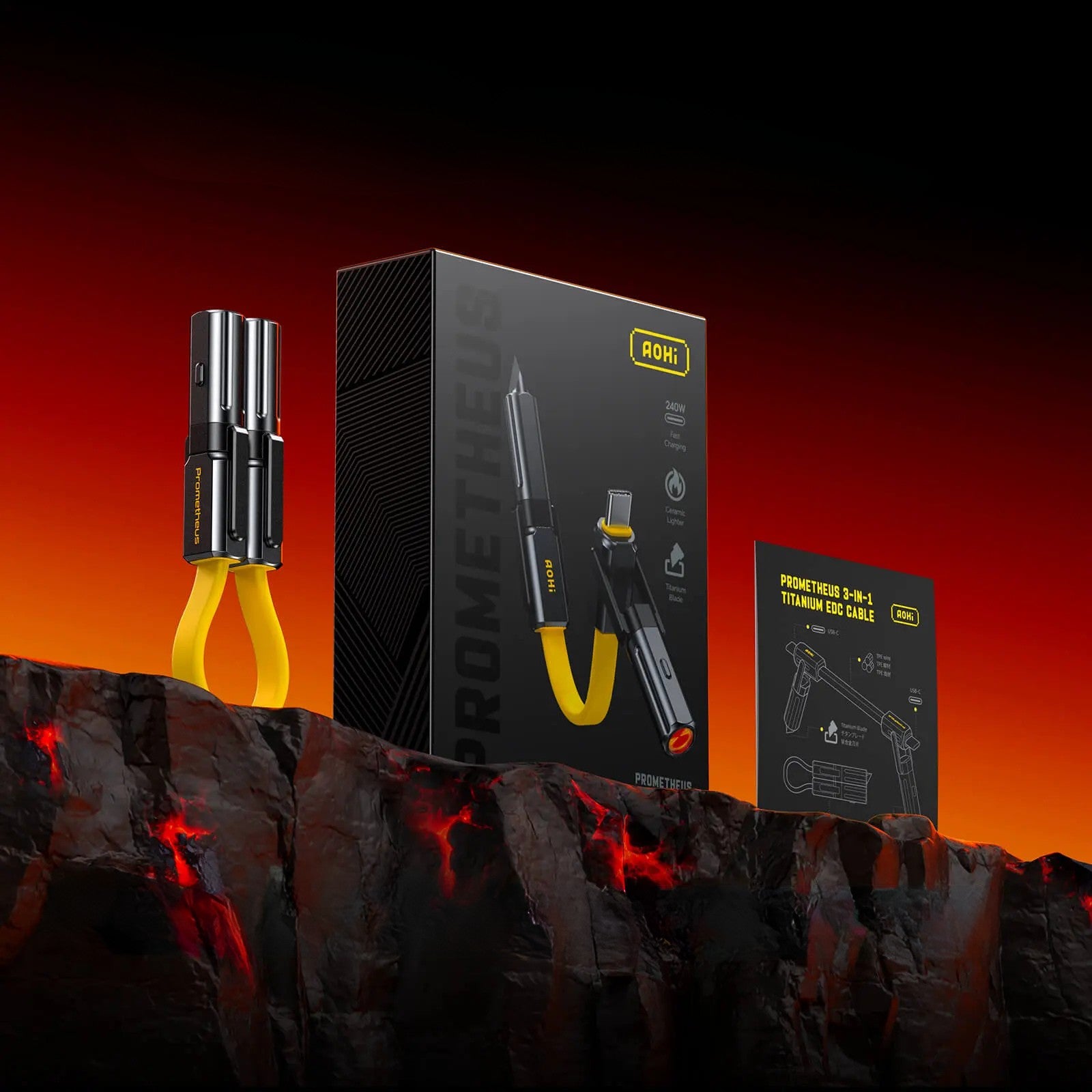 Kabel EDC AOHi Prometheus 3 w 1 Tytanowy 240W