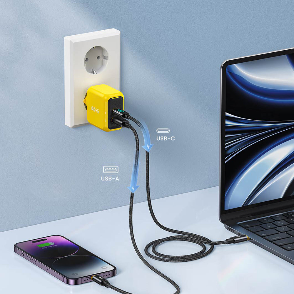 Ładowarka AOHi Magcube PD 67W 1x USB-C, 1x USB-A