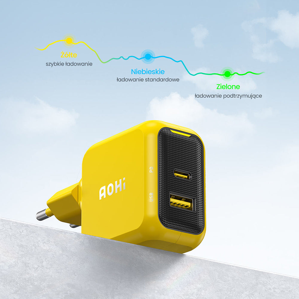 Ładowarka AOHi Magcube PD 67W 1x USB-C, 1x USB-A
