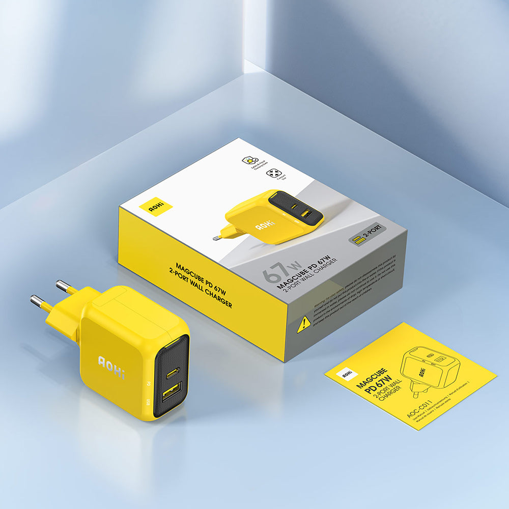 Ładowarka AOHi Magcube PD 67W 1x USB-C, 1x USB-A